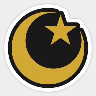 Golden Star & Crescent Sticker